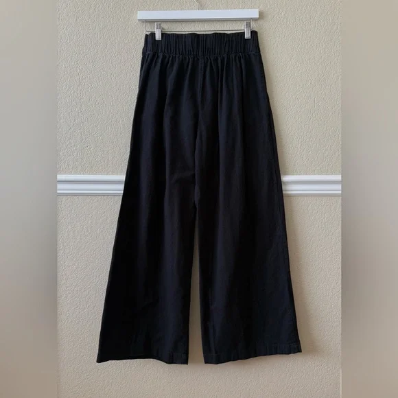 Abercrombie & Fitch Linen Wide Leg Black Pants Small Petite - Picture 3 of 11